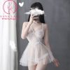 Váy ngủ voan lụa dáng xòe dây ngực sexy - trắng VN307 1 Váy ngủ voan lụa dáng xòe dây ngực sexy - trắng VN307 1