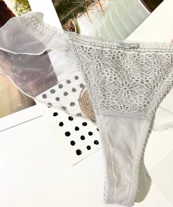 Quần lọt khe bèo ren cao cấp - trắng xám LK063 7