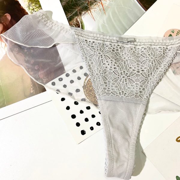 Quần lọt khe bèo ren cao cấp - trắng xám LK063 8 Quần lọt khe bèo ren cao cấp - trắng xám LK063 12