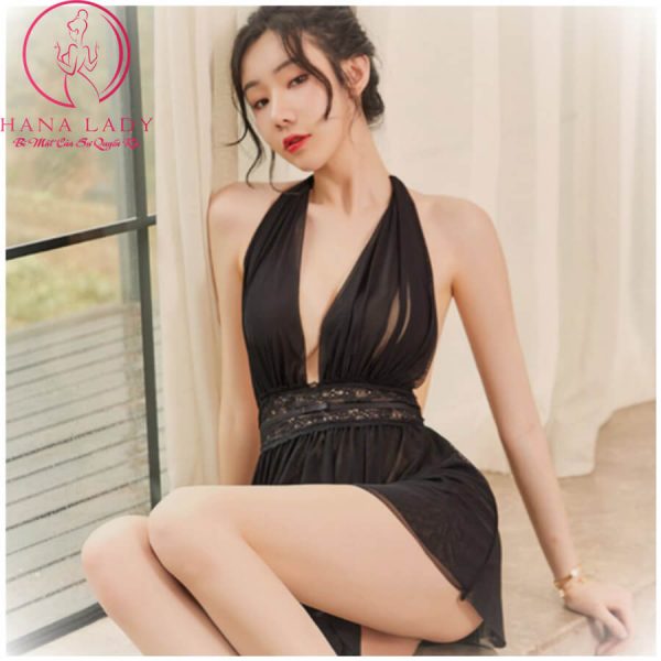 Váy ngủ voan lụa xẻ ngực tiểu thư cao cấp VN415 16