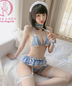 Cosplay hầu gái bra caro sexy CP242 2 Cosplay hầu gái bra caro sexy CP242 7