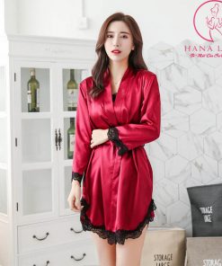 Váy ngủ kèm áo choàng lụa phối ren cao cấp VN420 10 Váy ngủ kèm áo choàng lụa phối ren cao cấp VN420 19