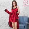 Váy ngủ kèm áo choàng lụa phối ren cao cấp VN420 1 Váy ngủ kèm áo choàng lụa phối ren cao cấp VN420 1