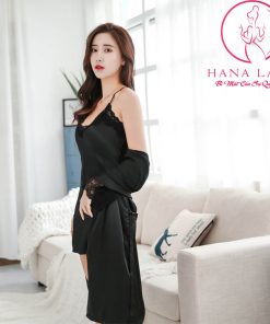 Váy ngủ kèm áo choàng lụa phối ren cao cấp VN420 3 Váy ngủ kèm áo choàng lụa phối ren cao cấp VN420 12