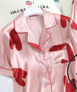 Pijama lụa tơ họa tiết tim to PJ118 4 Pijama lụa tơ họa tiết tim to PJ118 8