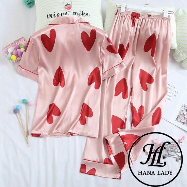 Pijama lụa tơ họa tiết tim to PJ118 8 Pijama lụa tơ họa tiết tim to PJ118 12