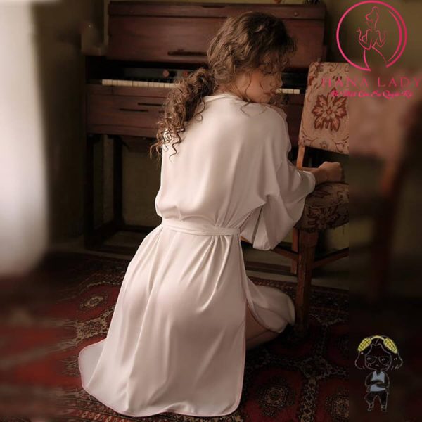 Áo choàng ngủ lụa xẻ tà cao cấp VN419 17