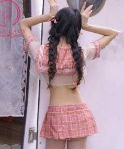 Cosplay nữ sinh croptop caro đỏ CP249 3 Cosplay nữ sinh croptop caro đỏ CP249 9