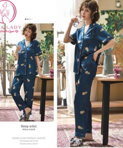 Pijama lụa tơ cao cấp họa tiết quả thơm nhí PJ443 4 Pijama lụa tơ cao cấp họa tiết quả thơm nhí PJ443 8