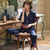 Pijama lụa tơ họa tiết tim nhí xanh cute PJ185 1 Pijama lụa tơ họa tiết tim nhí xanh cute PJ185 1