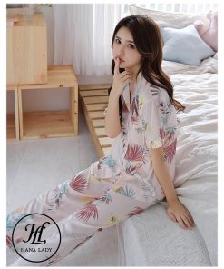 Pijama lụa tơ họa tiết lá nhã nhặn PJ184 4 Pijama lụa tơ họa tiết lá nhã nhặn PJ184 9