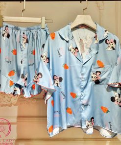 Pijama lụa cánh tiên họa tiết quả dâu cute PJ434 9