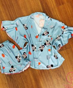 Pijama lụa cánh tiên họa tiết quả dâu cute PJ434 8