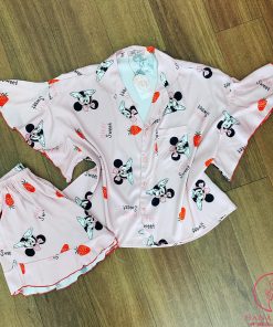 Pijama lụa cánh tiên họa tiết quả dâu cute PJ434 7