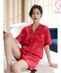Pijama lụa tơ cao cấp họa tiết chữ PJ456 21