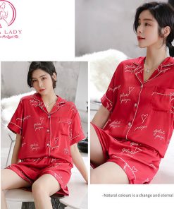 Pijama lụa tơ cao cấp họa tiết chữ PJ456 17
