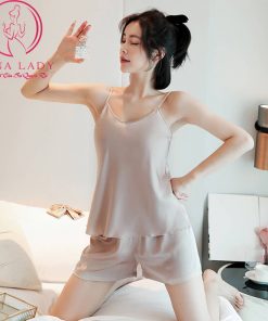 Bộ ngủ lụa tơ 2 dây cao cấp basic VN431 4 Bộ ngủ lụa tơ 2 dây cao cấp basic VN431 9