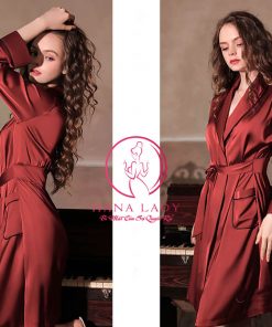 Áo choàng ngủ lụa dáng dài cao cấp VN434 9 Áo choàng ngủ lụa dáng dài cao cấp VN434 17