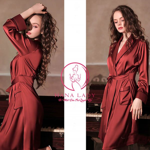Áo choàng ngủ lụa dáng dài cao cấp VN434 10 Áo choàng ngủ lụa dáng dài cao cấp VN434 18