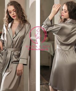 Áo choàng ngủ lụa dáng dài cao cấp VN434 7 Áo choàng ngủ lụa dáng dài cao cấp VN434 15