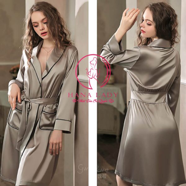 Áo choàng ngủ lụa dáng dài cao cấp VN434 11 Áo choàng ngủ lụa dáng dài cao cấp VN434 19