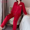 Pijama lụa tơ trơn phối ren cao cấp PJ465 2 Pijama lụa tơ trơn phối ren cao cấp PJ465 2