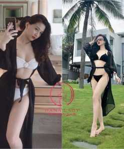 Áo choàng ngủ voan tơ dáng dài sang chảnh BN120 14