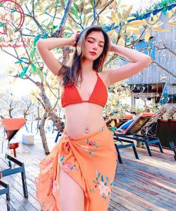 Chân váy choàng ngoài bikini hoa cam sang chảnh BN113 4 Chân váy choàng ngoài bikini hoa cam sang chảnh BN113 9