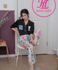 Pijama lụa tơ cao cấp họa tiết phối hình hiện đại PJ054 8 Pijama lụa tơ cao cấp họa tiết phối hình hiện đại PJ054 15