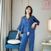 Pijama lụa tơ cánh tiên 2 túi trơn cao cấp PJ470 1 Pijama lụa tơ cánh tiên 2 túi trơn cao cấp PJ470 1