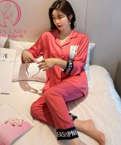 Pijama lụa tơ trơn phối chữ cao cấp PJ477 7 Pijama lụa tơ trơn phối chữ cao cấp PJ477 13