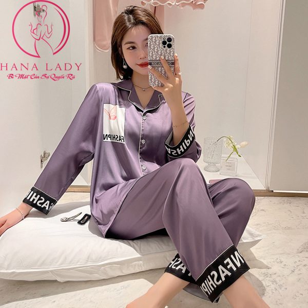 Pijama lụa tơ trơn phối chữ cao cấp PJ477 8 Pijama lụa tơ trơn phối chữ cao cấp PJ477 14