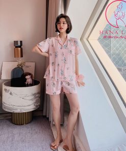 Đồ ngủ pijama lụa tơ họa tiết voi hồng cao cấp PJ486 7 Đồ ngủ pijama lụa tơ họa tiết voi hồng cao cấp PJ486 13