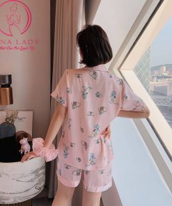 Đồ ngủ pijama lụa tơ họa tiết voi hồng cao cấp PJ486 5 Đồ ngủ pijama lụa tơ họa tiết voi hồng cao cấp PJ486 11