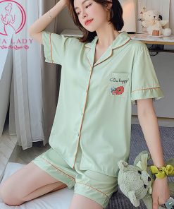 Pijama lụa tơ cao cấp túi phối sang chảnh PJ490 17