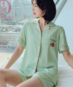 Pijama lụa tơ cao cấp túi phối sang chảnh PJ490 12