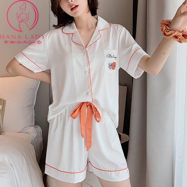 Pijama lụa tơ cao cấp túi phối sang chảnh PJ490 19