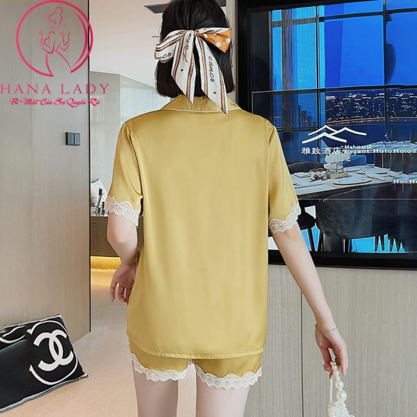 Đồ ngủ pijama lụa tơ cao cấp phối ren mềm mịn PJ489 19