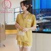 Đồ ngủ pijama lụa tơ cao cấp phối ren mềm mịn PJ489 2