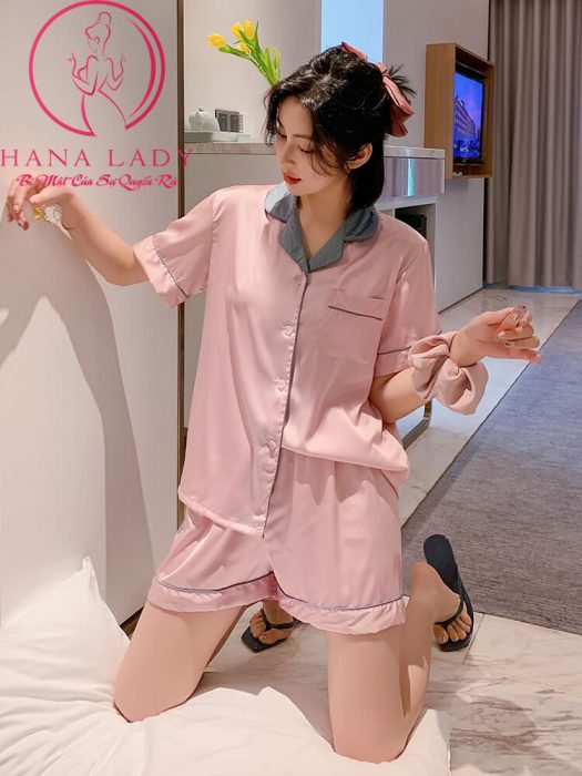 Đồ ngủ pijama lụa tơ trơn cổ phối màu cao cấp PJ492 7 Đồ ngủ pijama lụa tơ trơn cổ phối màu cao cấp PJ492 12