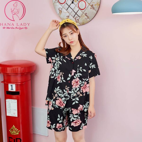 Pijama lụa tơ họa tiết hoa cao cấp PJ491 7 Pijama lụa tơ họa tiết hoa cao cấp PJ491 11