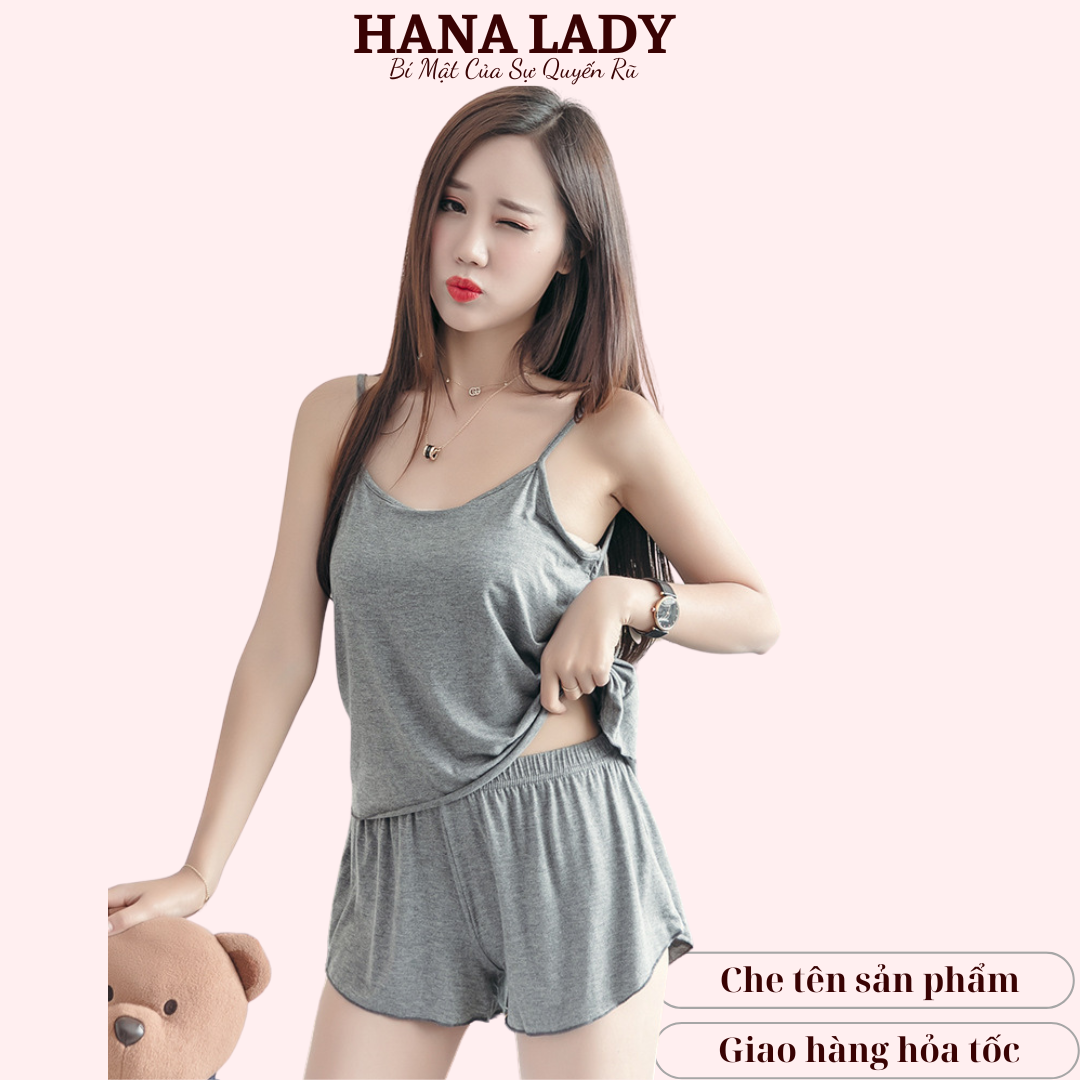 Bộ ngủ 2 dây mặc nhà thun cotton siêu mát - Xám VN409X 11 Bộ ngủ 2 dây mặc nhà thun cotton siêu mát - Xám VN409X 20