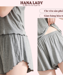 Bộ ngủ 2 dây mặc nhà thun cotton siêu mát - Xám VN409X 10 Bộ ngủ 2 dây mặc nhà thun cotton siêu mát - Xám VN409X 19