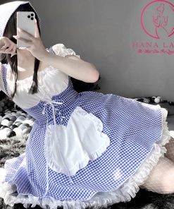 Cosplay hầu gái caro Lolita siêu cute CP262 12