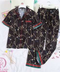 Pijama lụa tơ tay ngắn họa tiết GC cao cấp PJ493 7 Pijama lụa tơ tay ngắn họa tiết GC cao cấp PJ493 13
