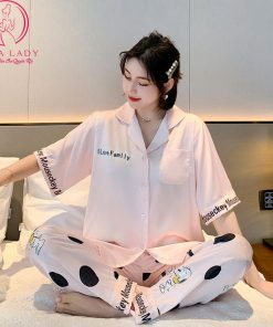 Pijama lụa tơ cao cấp phối bi to PJ498 11