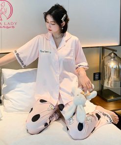 Pijama lụa tơ cao cấp phối bi to PJ498 10