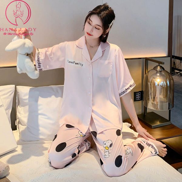 Pijama lụa tơ cao cấp phối bi to PJ498 13