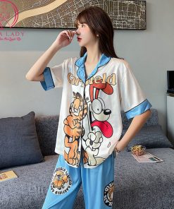 Pijama lụa tơ họa tiết hoạt hình cao cấp PJ500 3 Pijama lụa tơ họa tiết hoạt hình cao cấp PJ500 8