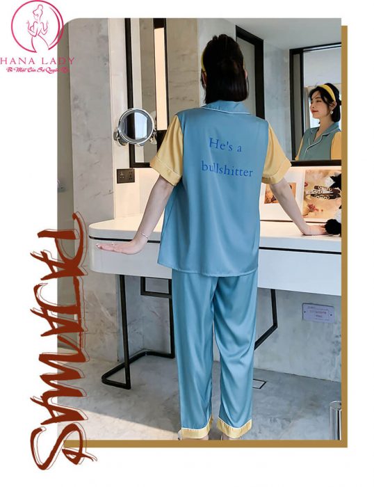 Pijama lụa tơ cao cấp họa tiết hoạt hình cute PJ499 12